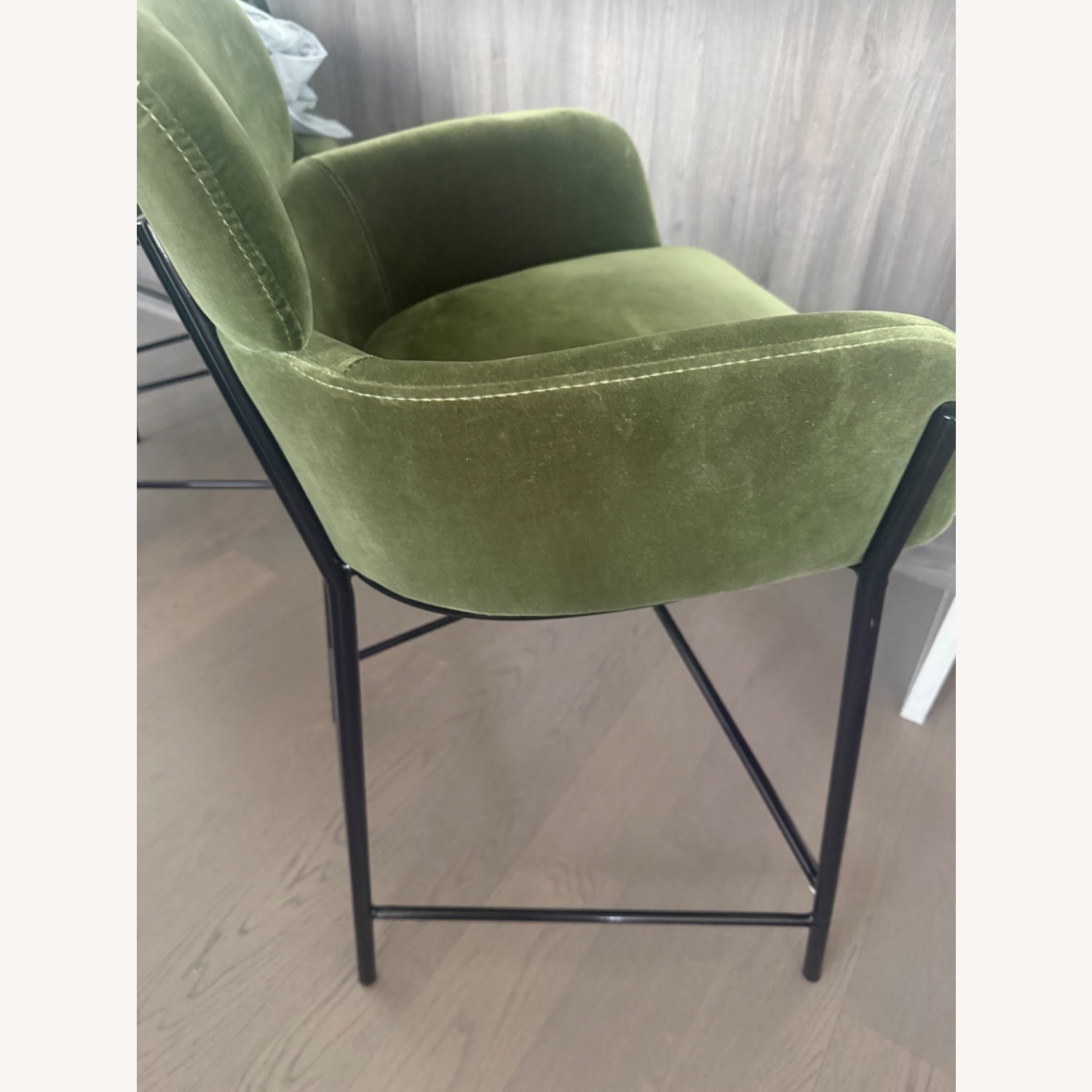 CB2 Azalea Green Fabric Stool - image-3