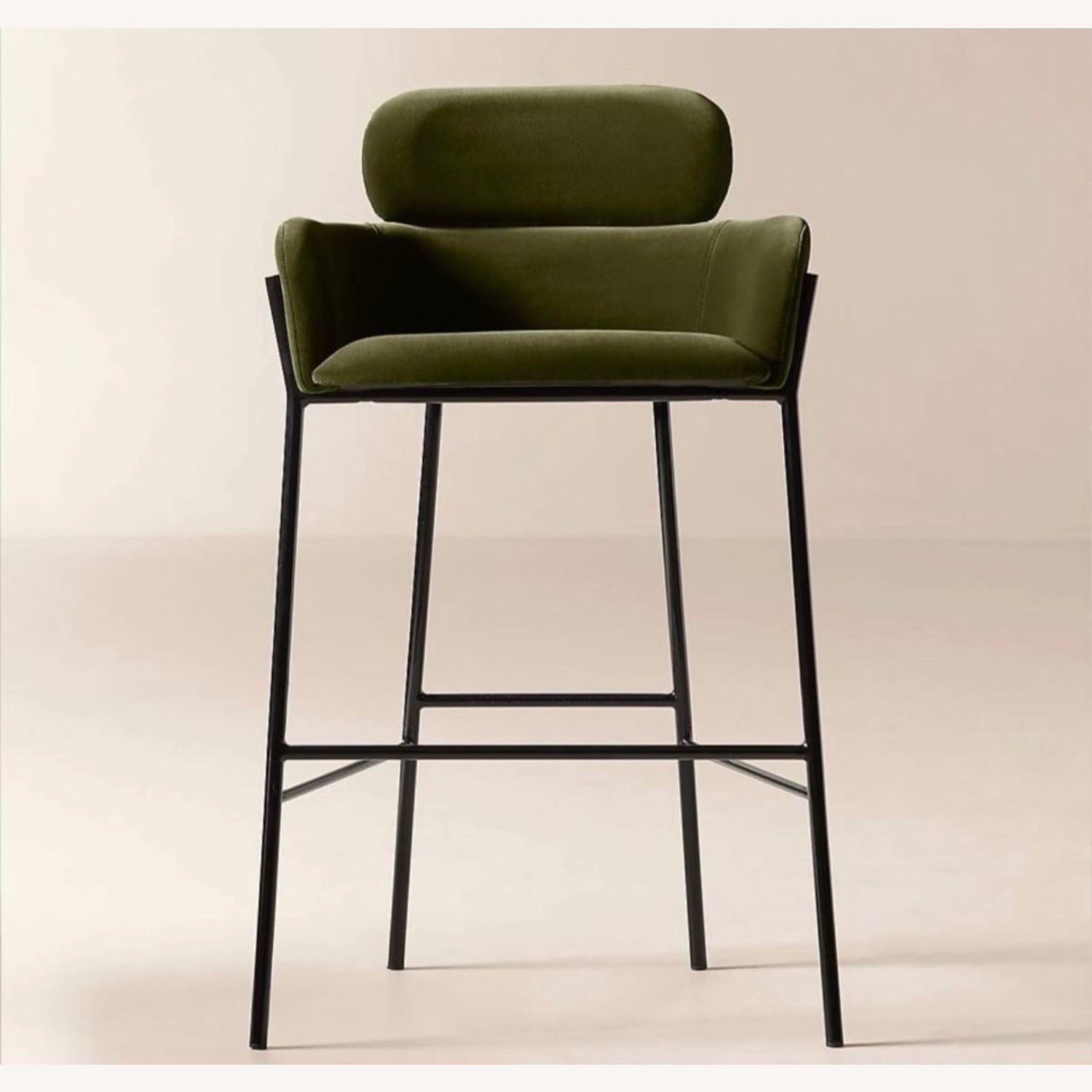CB2 Azalea Green Fabric Stool - image-1