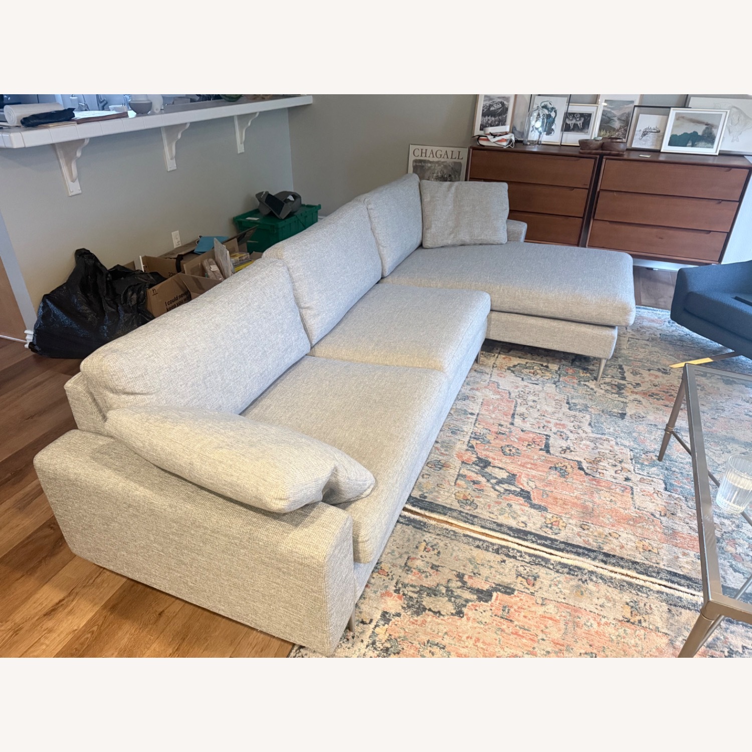 Article Nova Light Gray Fabric 2 Piece Sectional - image-3