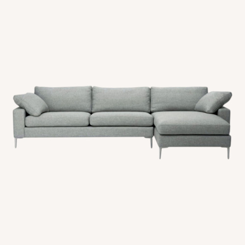 Used Article Nova Light Gray Fabric 2 Piece Sectional for sale on AptDeco