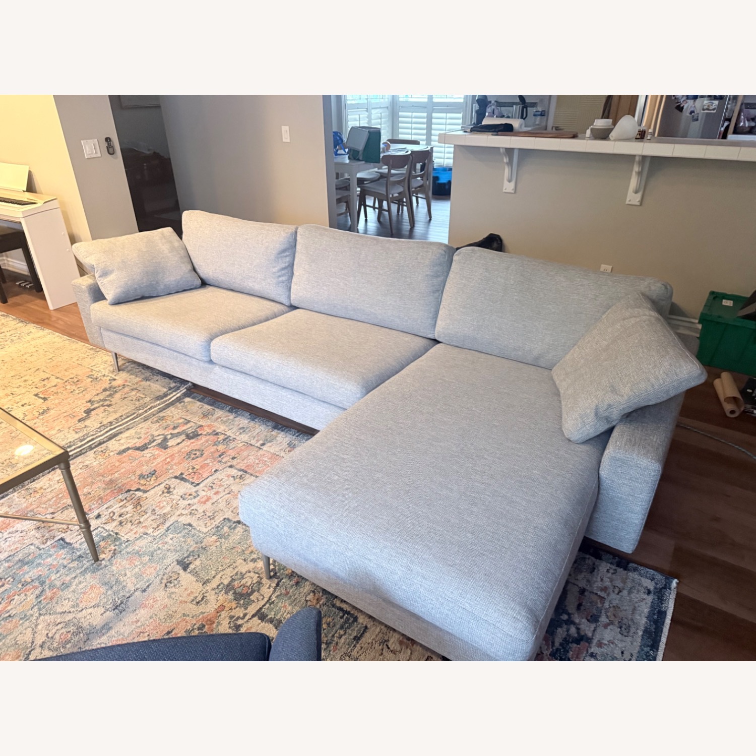 Article Nova Light Gray Fabric 2 Piece Sectional - image-1