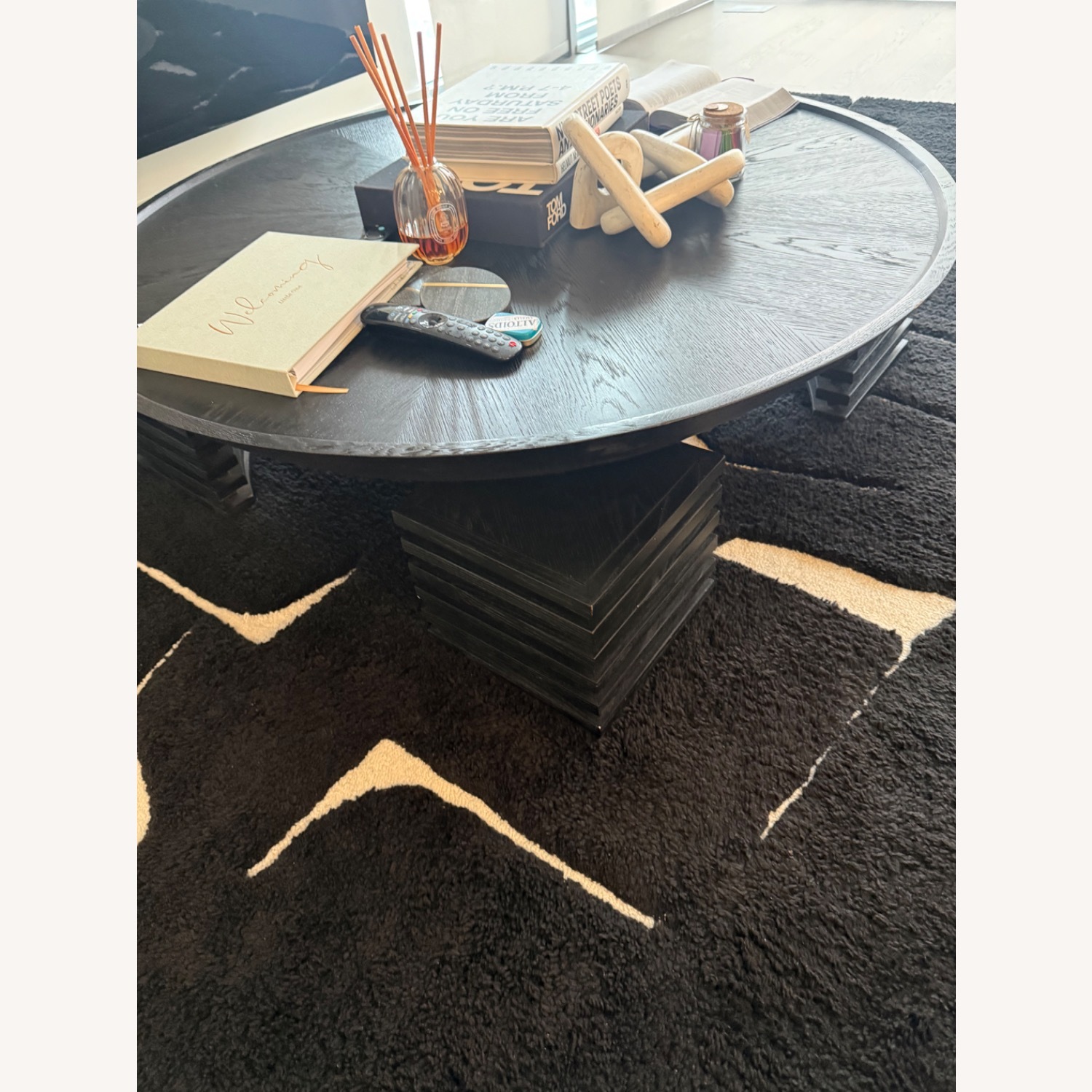 CB2 Dome Black Wood Coffee Table - image-3
