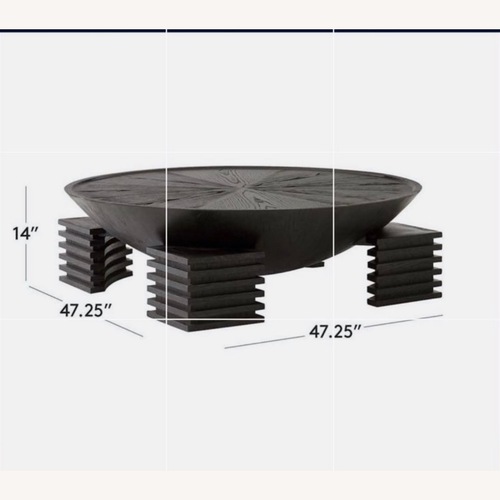 Used CB2 Dome Black Wood Coffee Table for sale on AptDeco