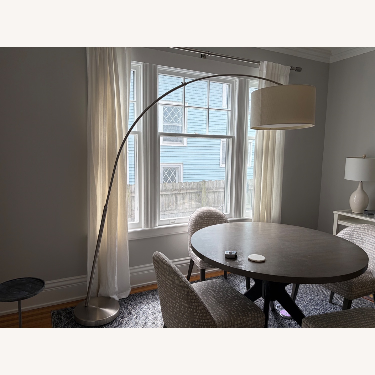 Crate & Barrel Silver Metal Floor Lamp - image-1