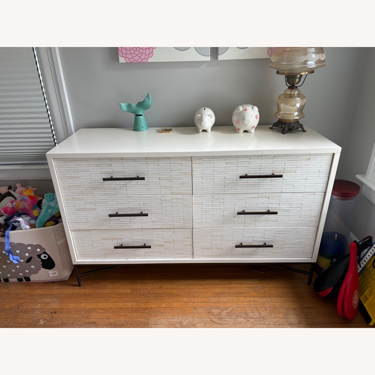 West Elm Wood Tiled 6-Drawer Dresser (54") - image-1