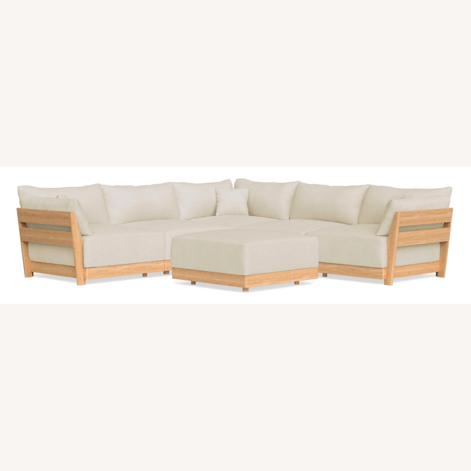 Inside Weather Bondi White Wood 3+ Piece Sectional - image-4