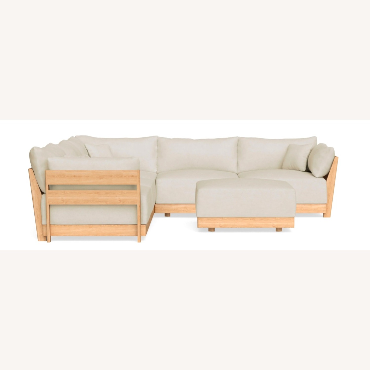 Inside Weather Bondi White Wood 3+ Piece Sectional - image-3