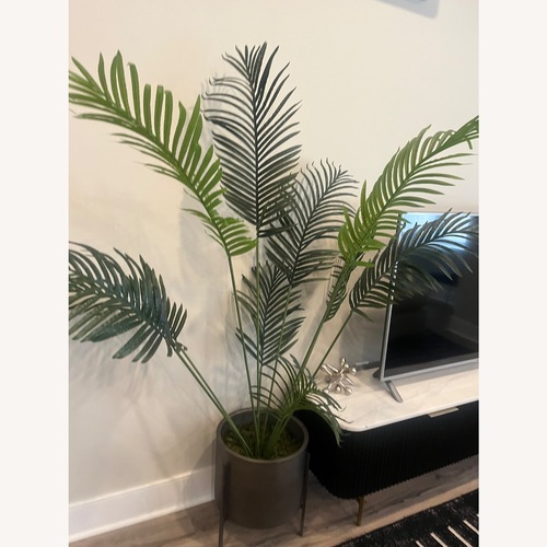 Used Crate & Barrel Dundee Dark Brown Metal Planter for sale on AptDeco