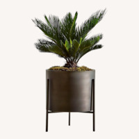 Crate & Barrel Dundee Dark Brown Metal Planter