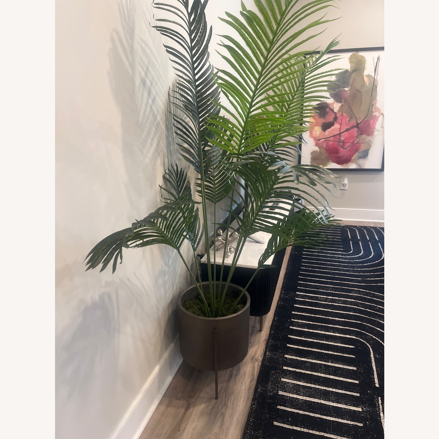 Crate & Barrel Dundee Dark Brown Metal Planter - image-2