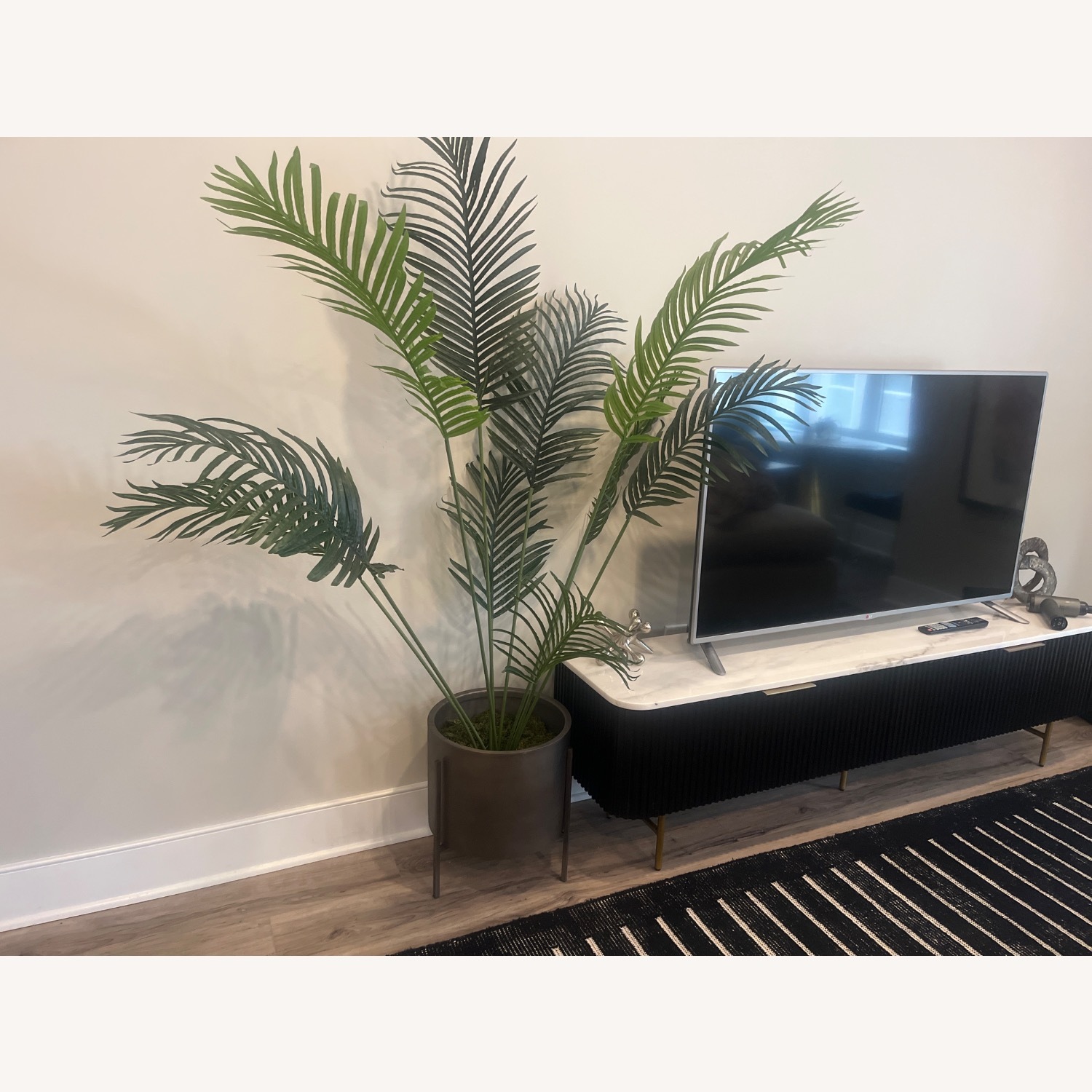 Crate & Barrel Dundee Dark Brown Metal Planter - image-3