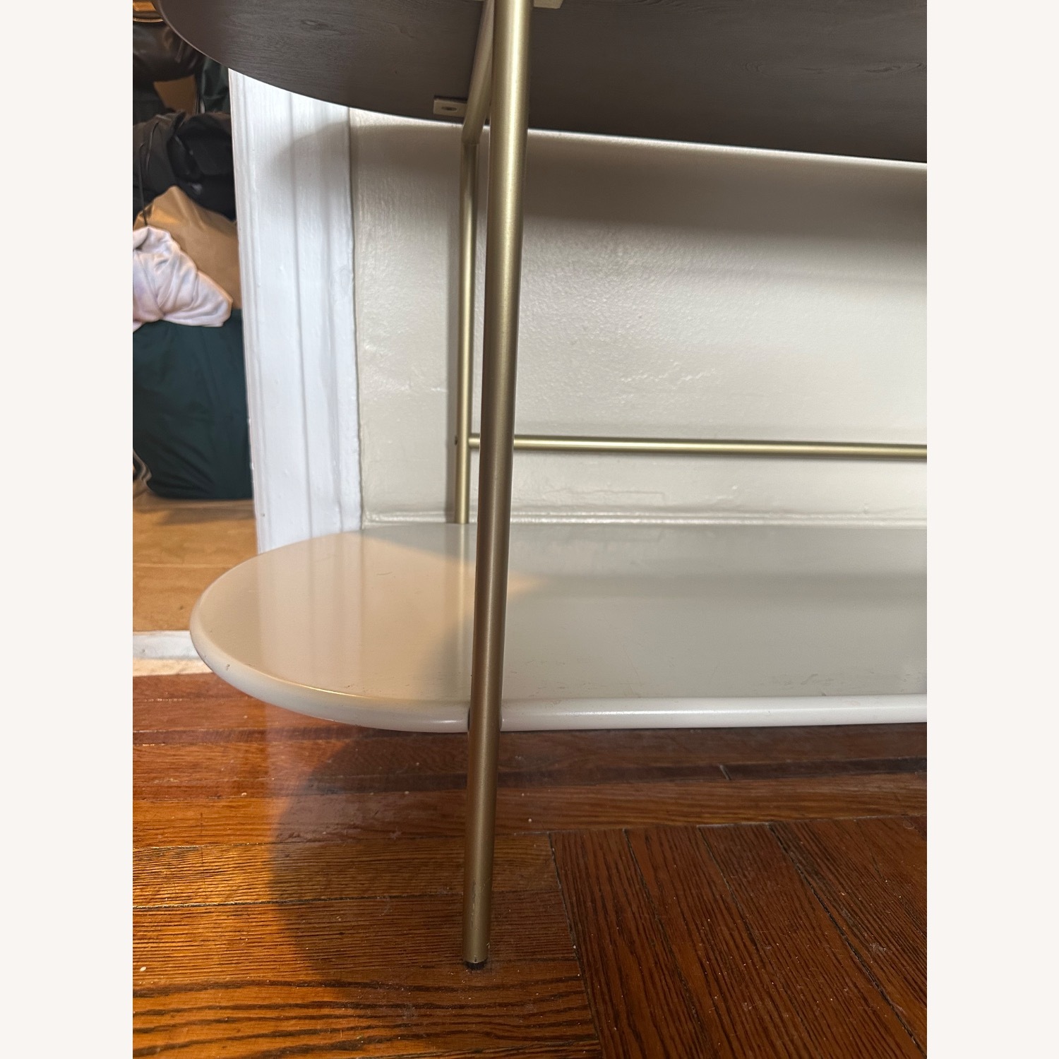 West Elm Tiered Dark Brown Brass Bookcase - image-10