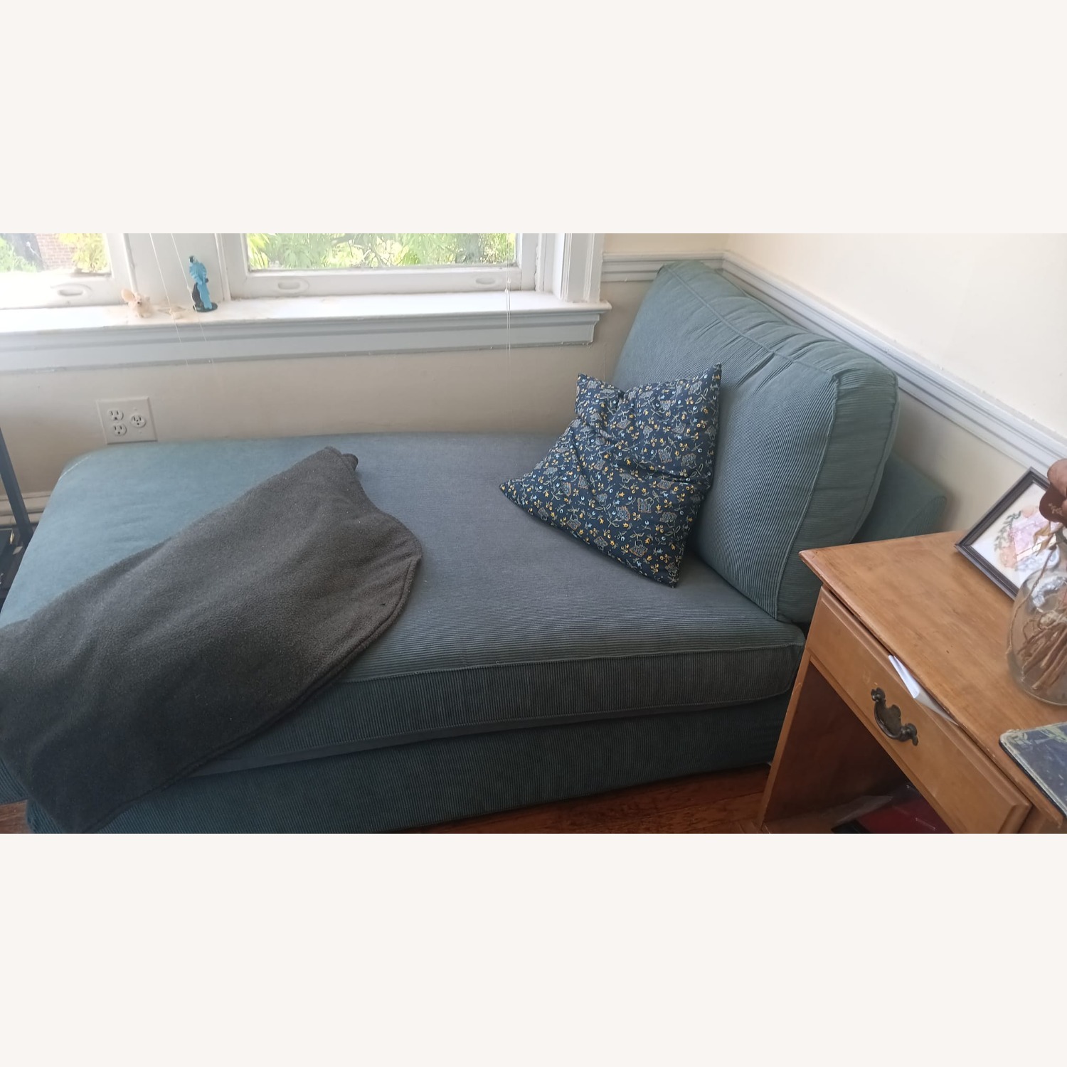 IKEA Kivik Green Fabric Chaise Lounge - image-1