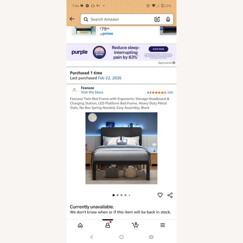 Used Feonase Black Metal Twin Bed for sale on AptDeco