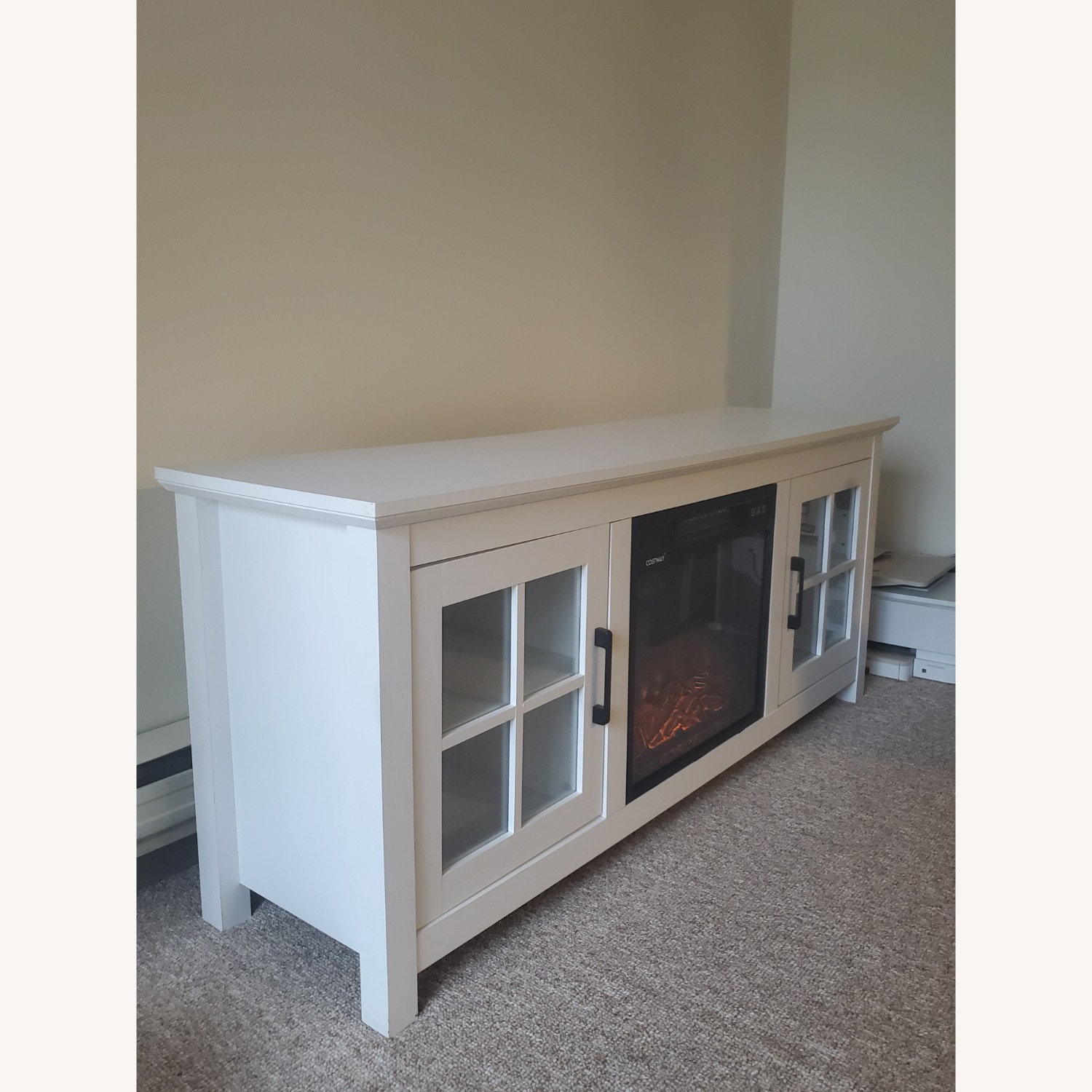 Tangkula White TV Stand/ Media Storage  - image-4