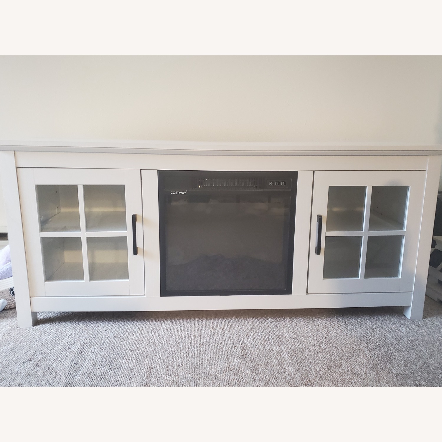 Tangkula White TV Stand/ Media Storage  - image-6