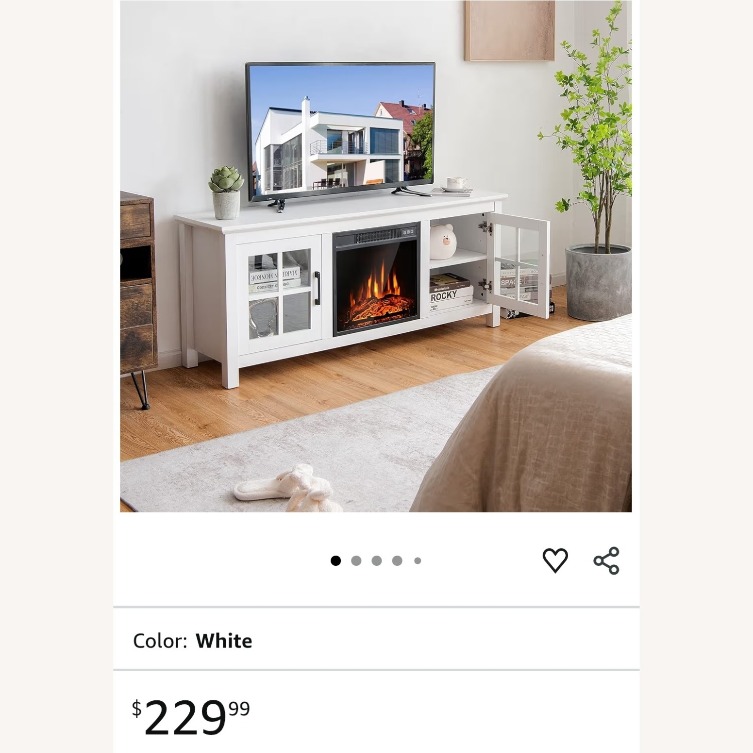 Tangkula White TV Stand/ Media Storage  - image-3