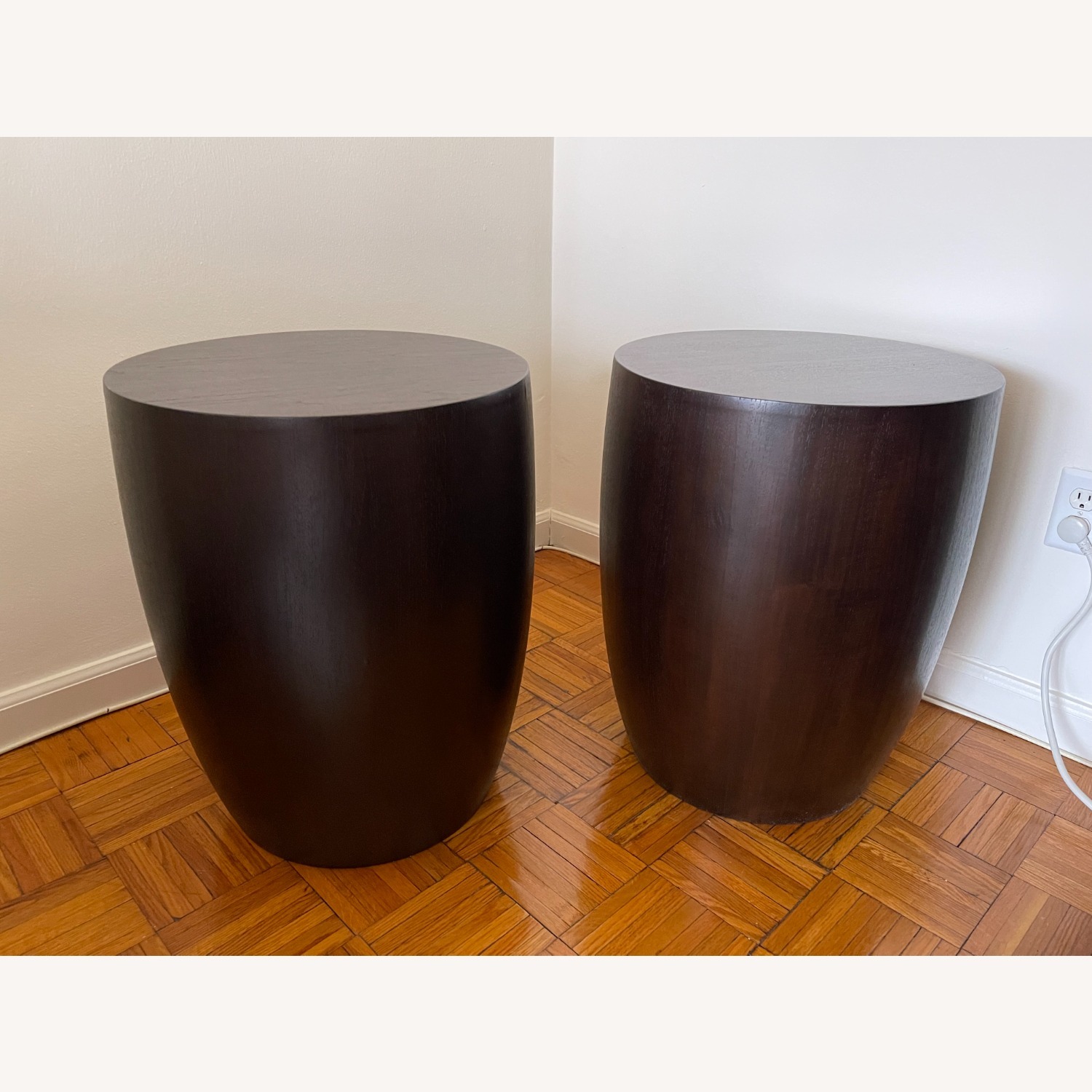 Crate & Barrel Dark Brown Side Tables  - image-3