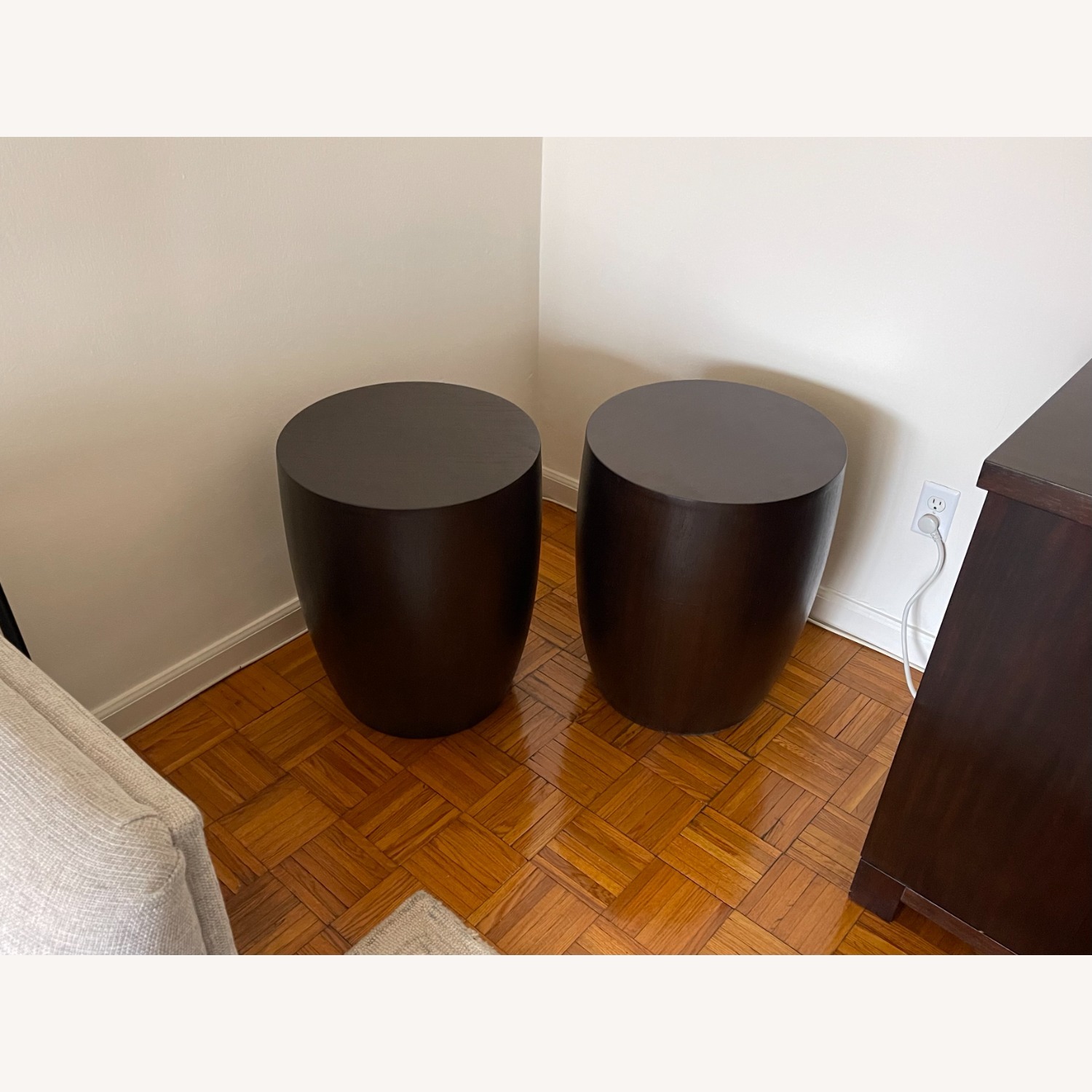 Crate & Barrel Dark Brown Side Tables  - image-2
