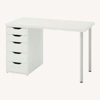 IKEA LAGAPTEN White Wood Desk