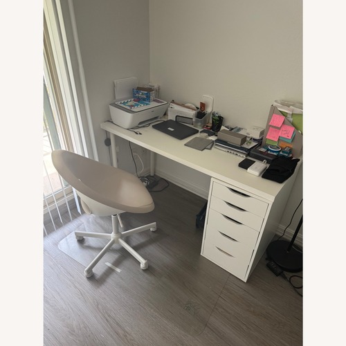Used IKEA LAGAPTEN White Wood Desk for sale on AptDeco