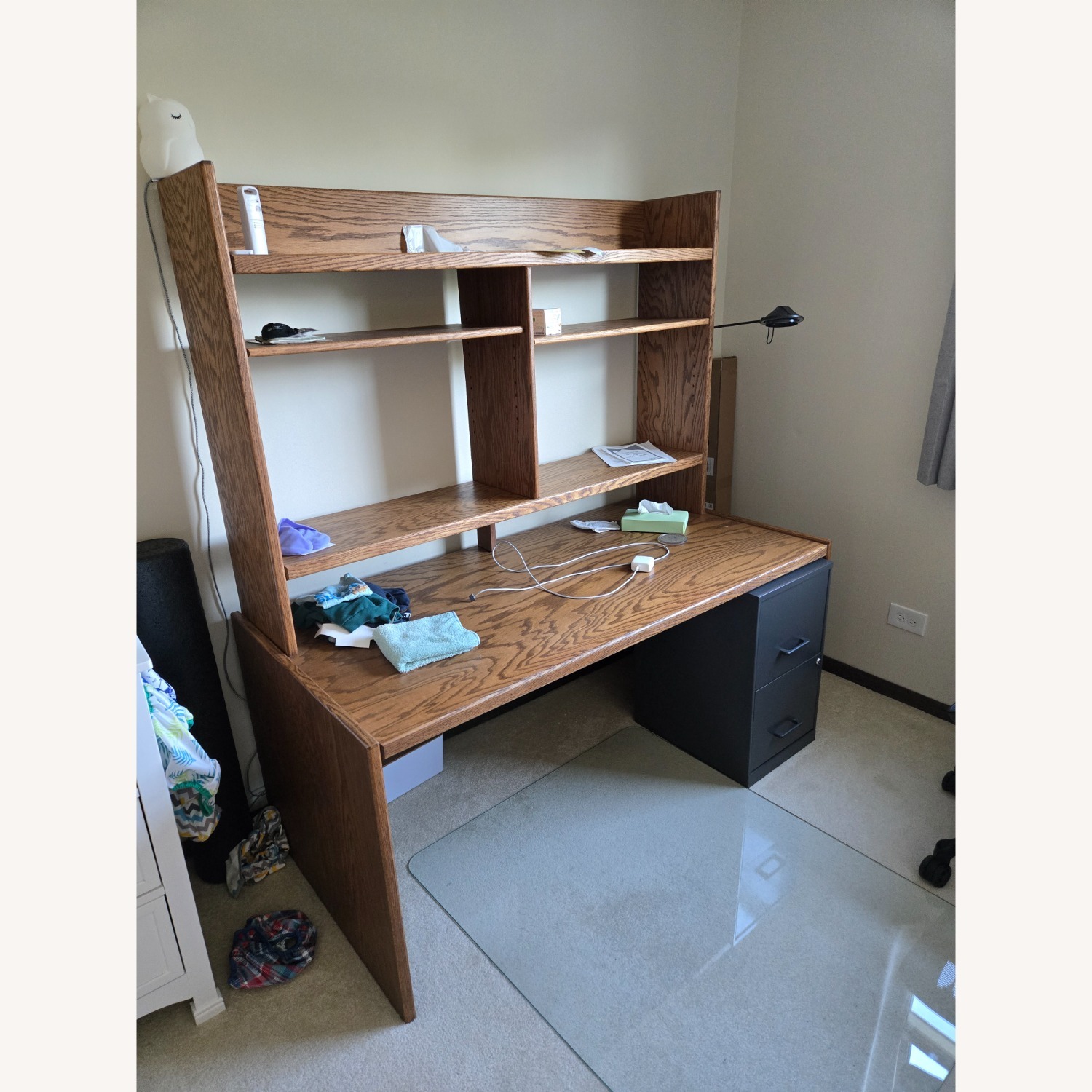 Solid Wood Desk With Hutch - image-1