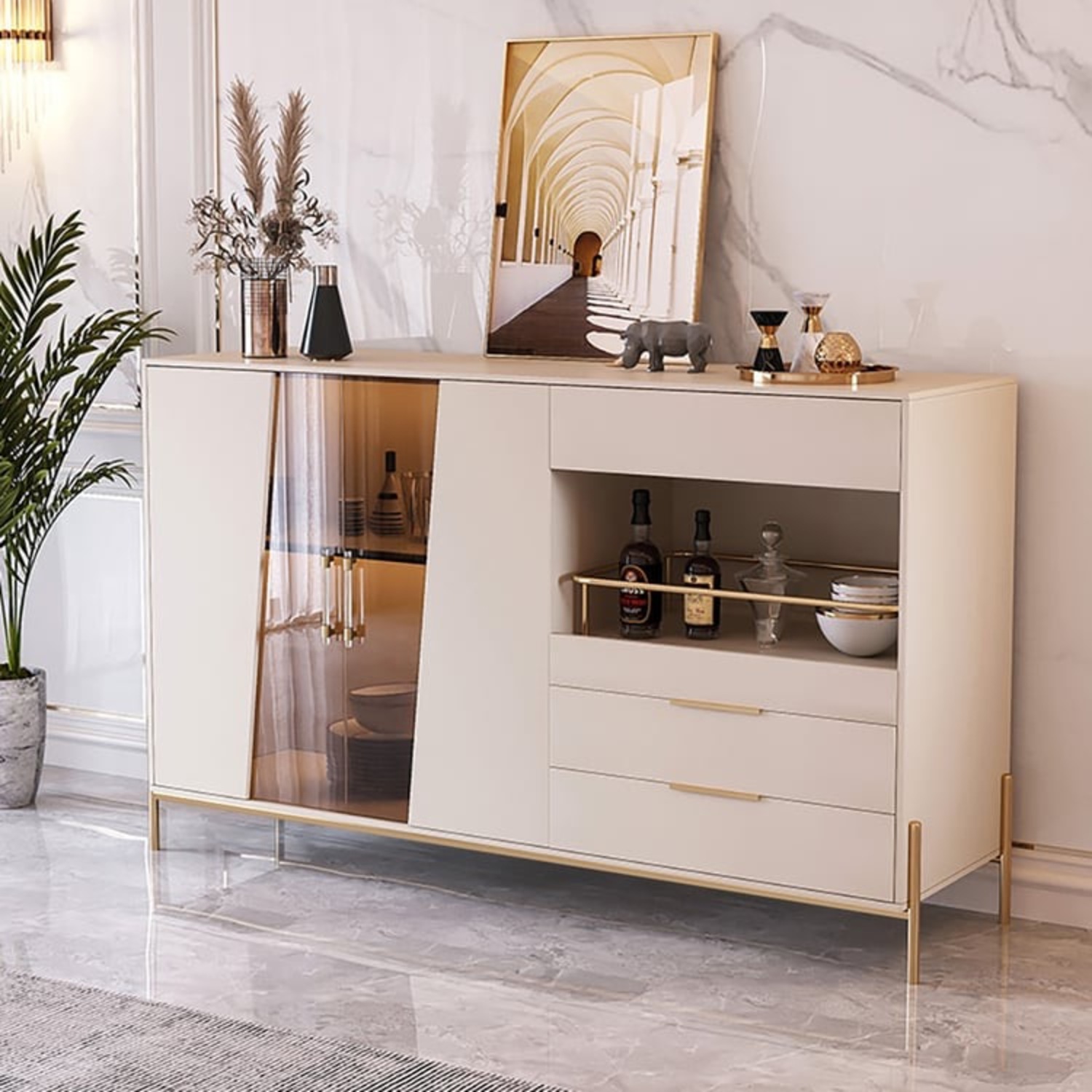 Natural Wood Sideboard - image-2