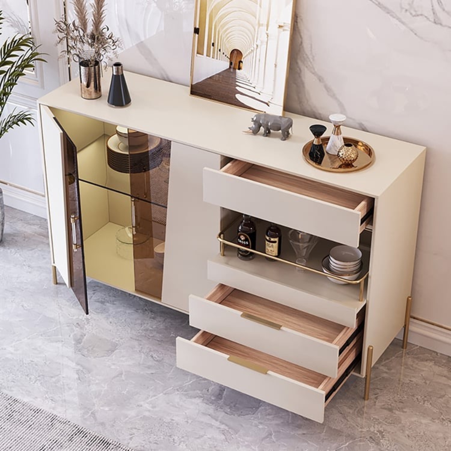Natural Wood Sideboard - image-3
