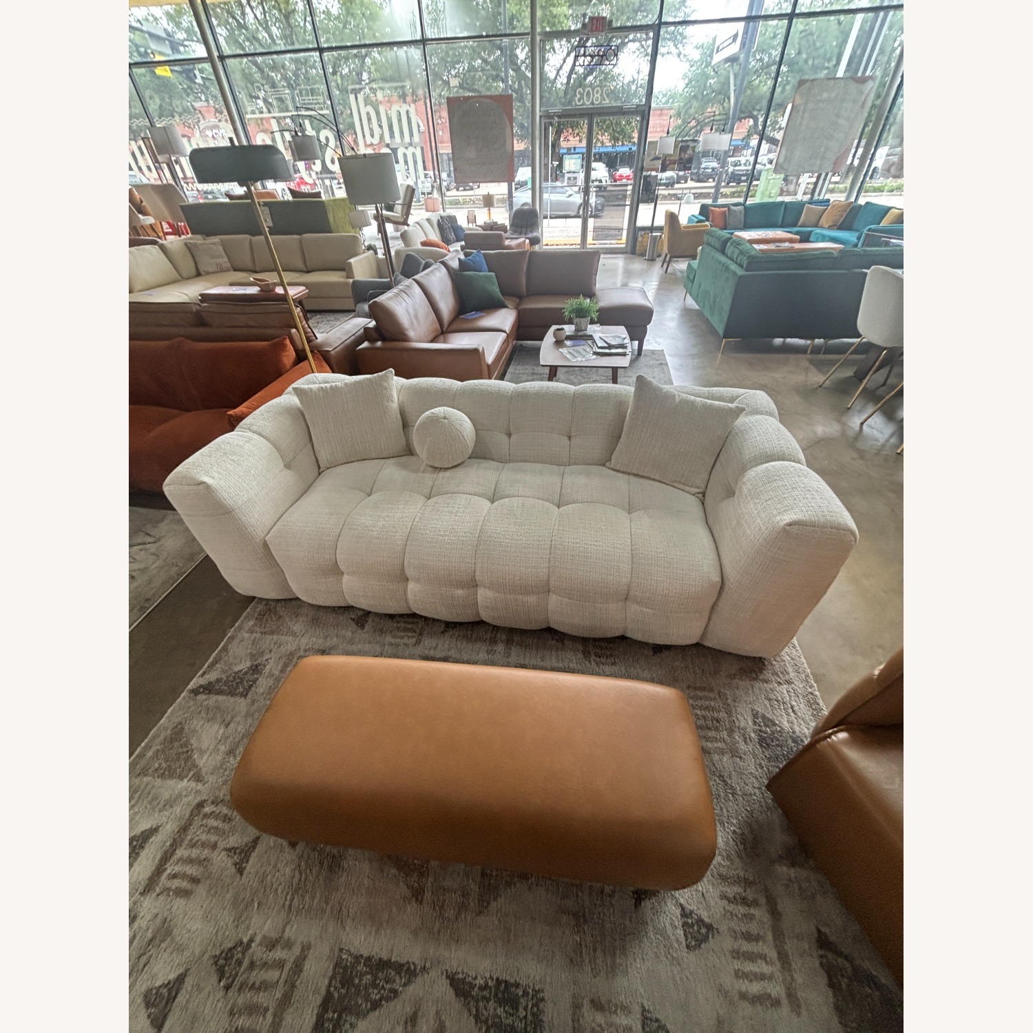 Midinmod.com White Fabric 3+ Seater Sofa - image-1