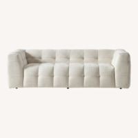 Midinmod.com White Fabric 3+ Seater Sofa