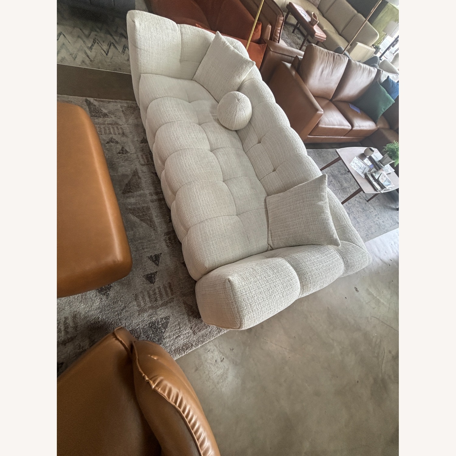 Midinmod.com White Fabric 3+ Seater Sofa - image-2