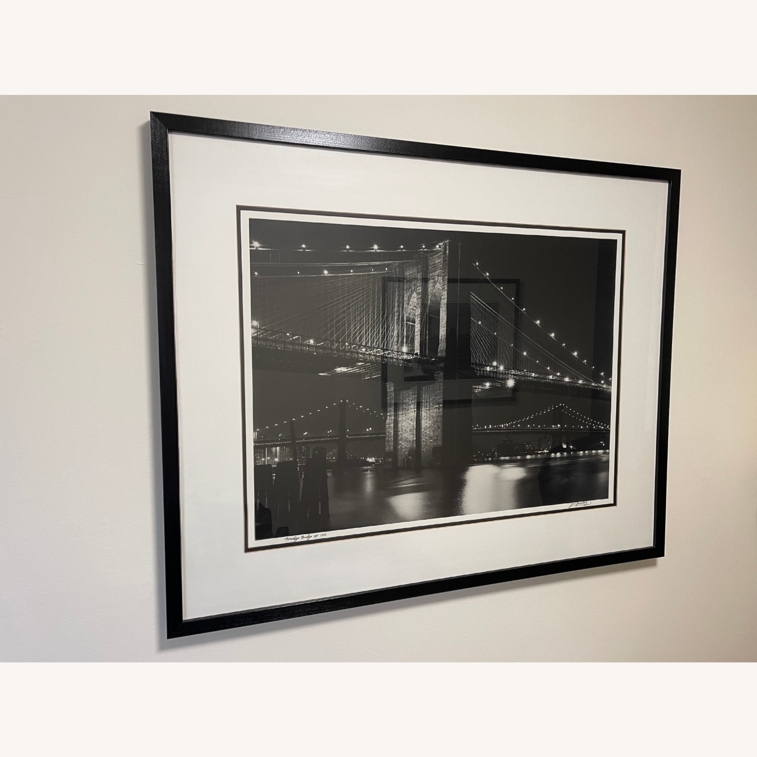 Brooklyn Bridge Framed B/W Print - image-5