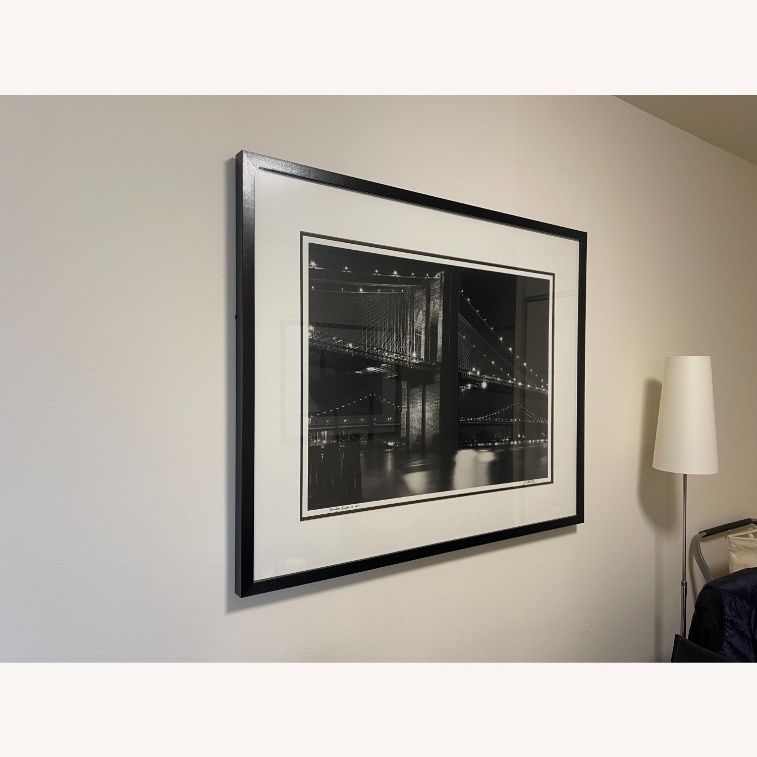 Brooklyn Bridge Framed B/W Print - image-4