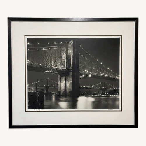 Used Brooklyn Bridge Framed B/W Print for sale on AptDeco