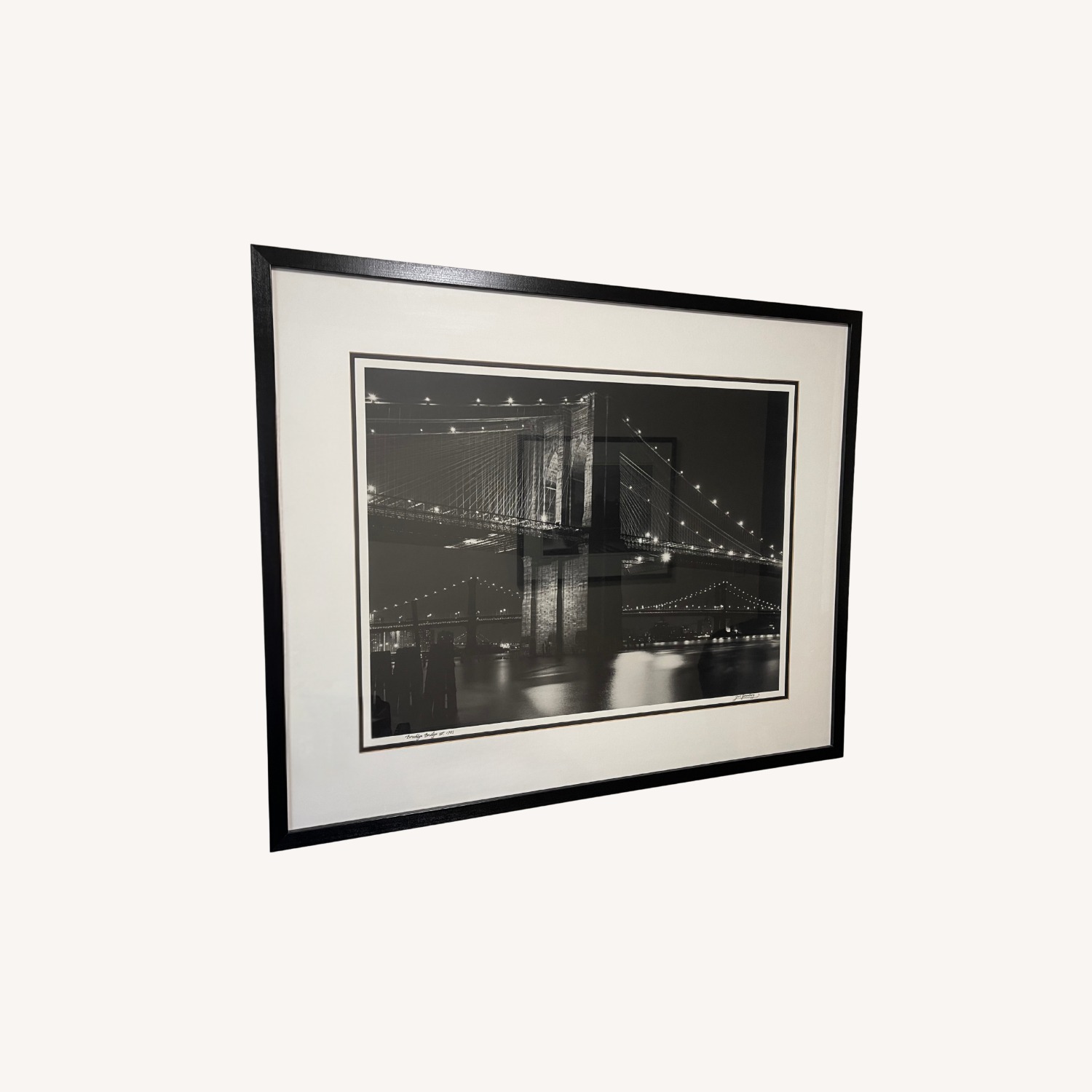 Brooklyn Bridge Framed B/W Print - image-1