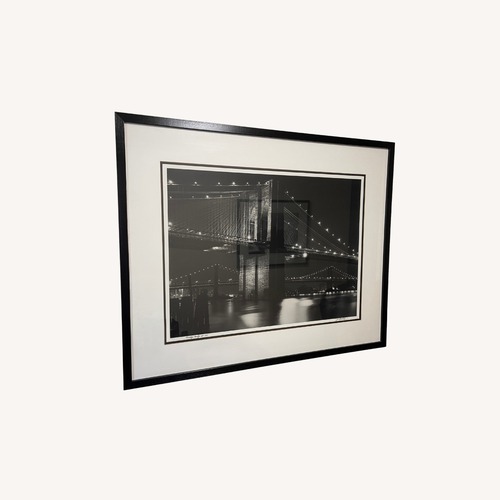 Used Brooklyn Bridge Framed B/W Print for sale on AptDeco