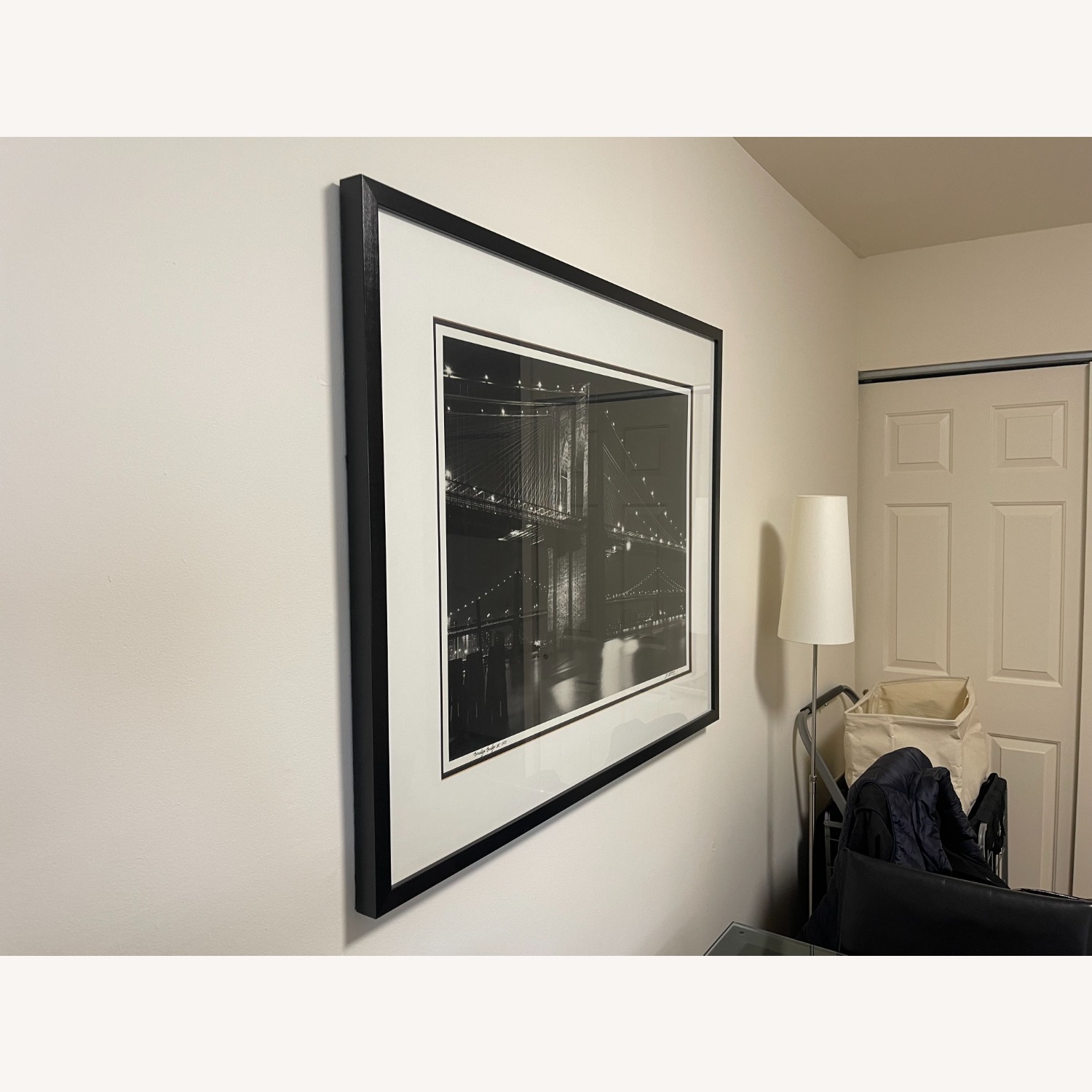 Brooklyn Bridge Framed B/W Print - image-2