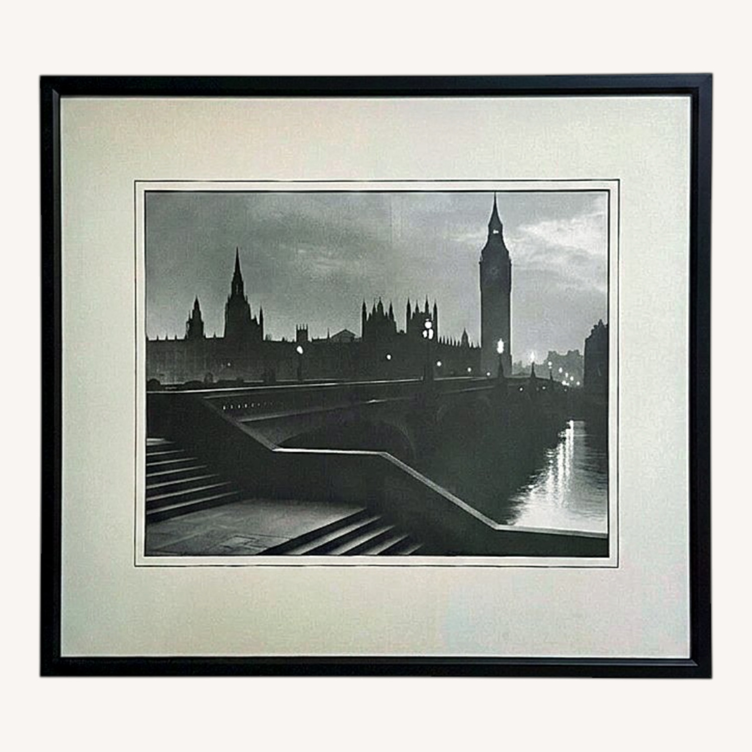 London Big Ben Framed B/W Print - image-0