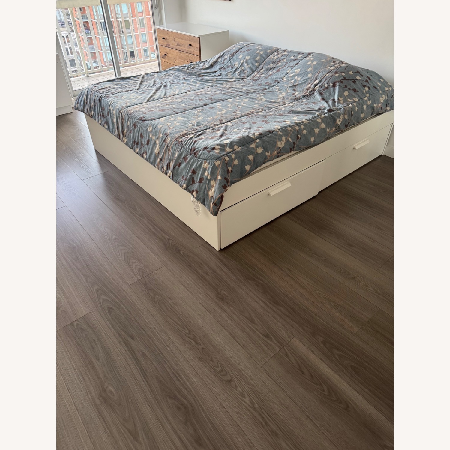 IKEA Brimnes White King Bed with Slats - image-1