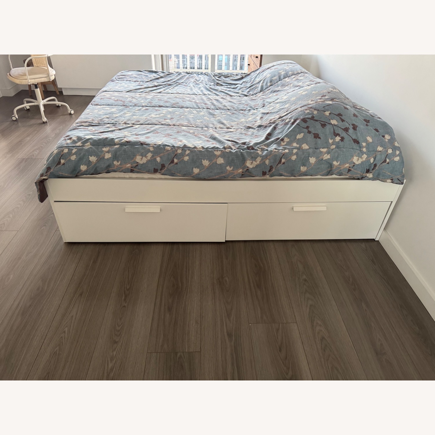 IKEA Brimnes White King Bed with Slats - image-2