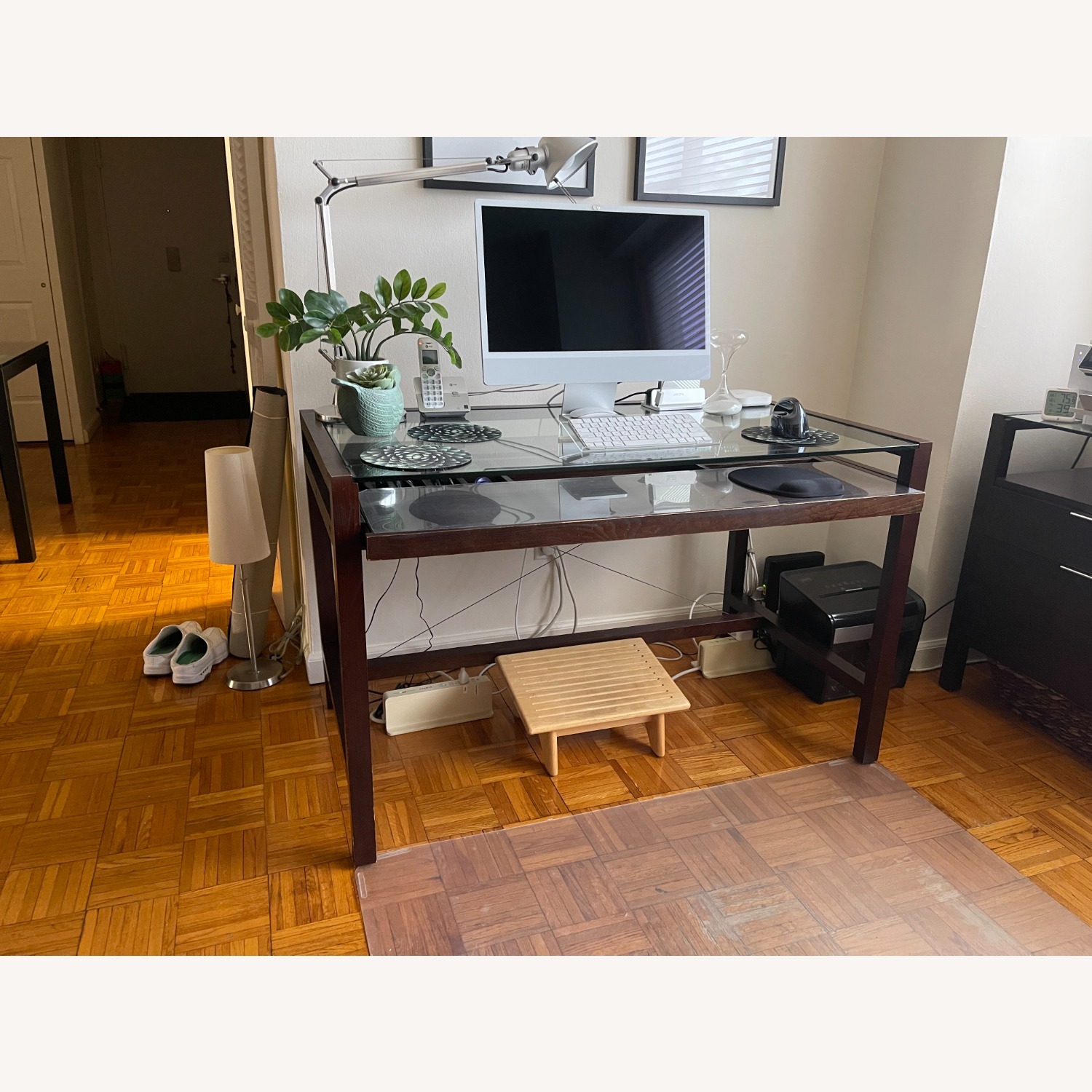 Crate & Barrel Brown Drake Desk - image-1