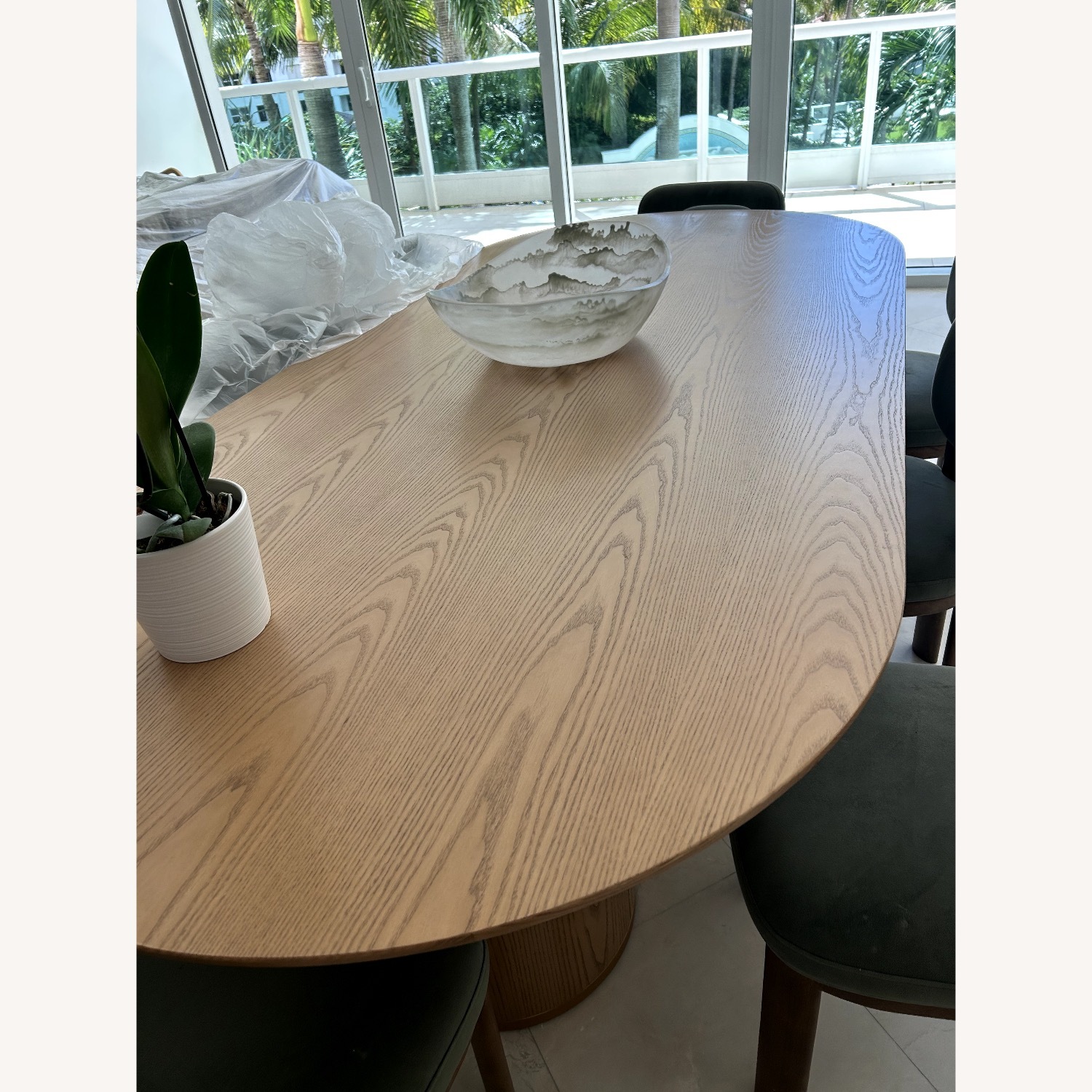 Brandy 95" Natural Ash Wood Oval Dining Table - image-3