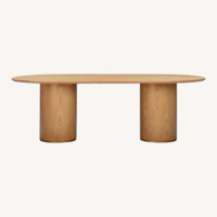Brandy 95" Natural Ash Wood Oval Dining Table