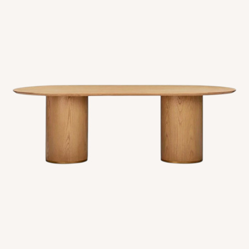 Used Brandy 95" Natural Ash Wood Oval Dining Table for sale on AptDeco