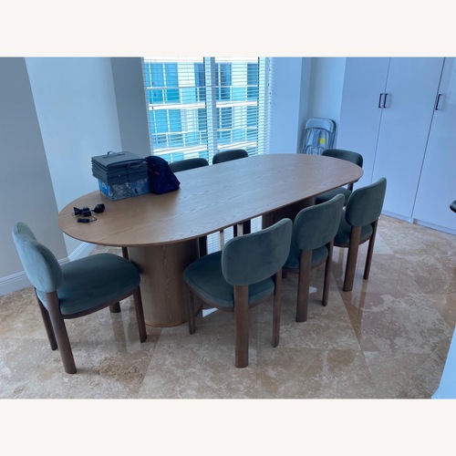 Used Brandy 95" Natural Ash Wood Oval Dining Table for sale on AptDeco
