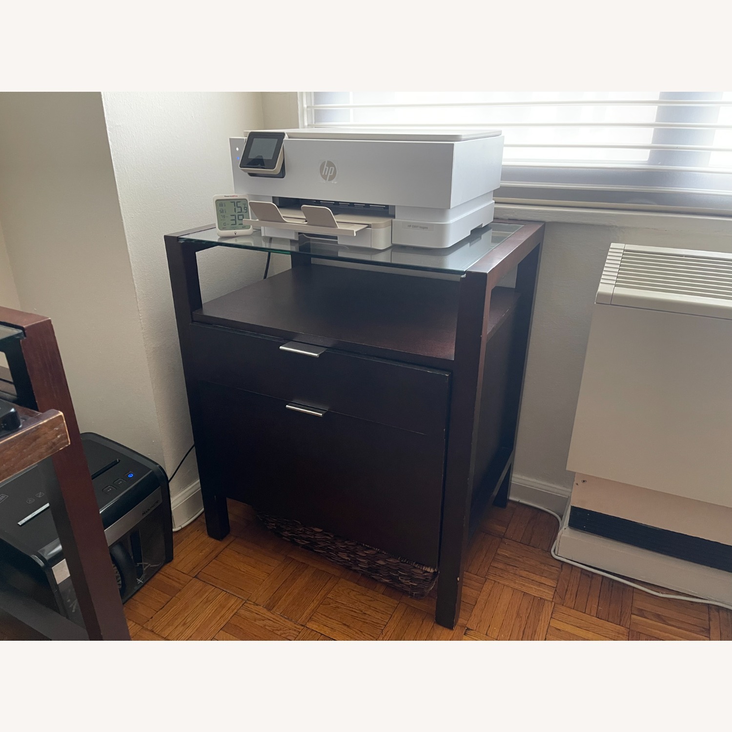 Crate & Barrel Reese Brown Wood File Cabinet - image-2