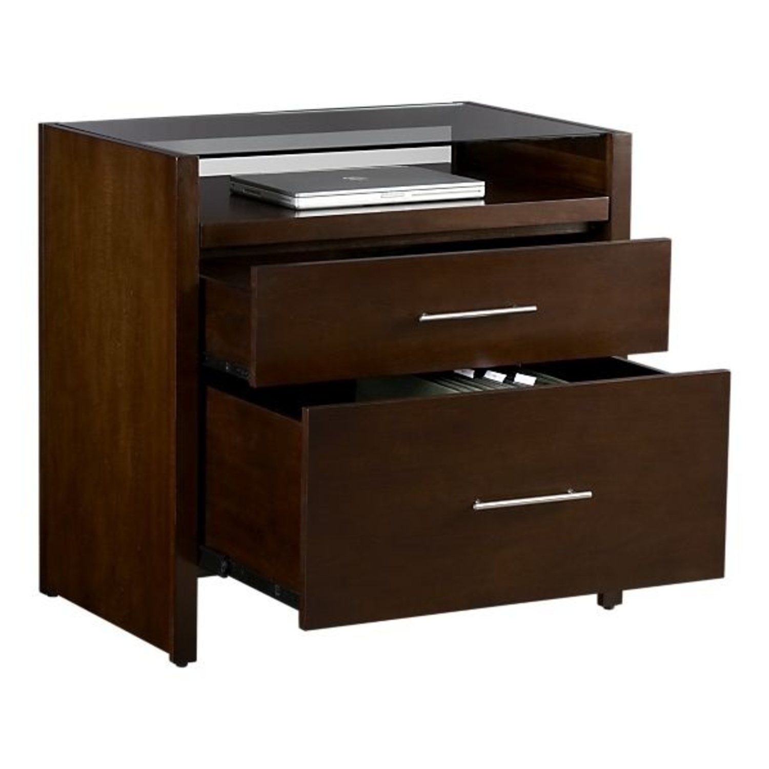 Crate & Barrel Reese Brown Wood File Cabinet - image-7