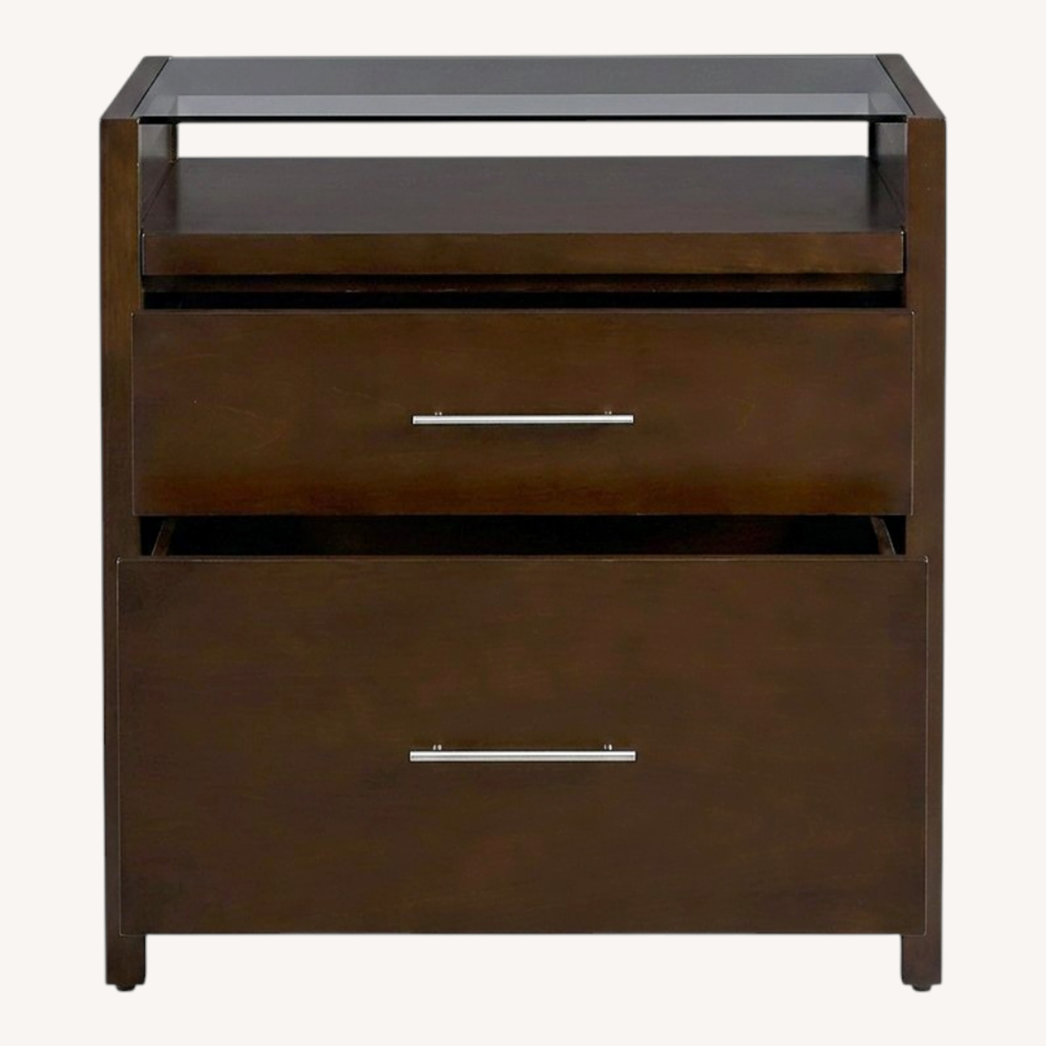 Crate & Barrel Reese Brown Wood File Cabinet - image-0