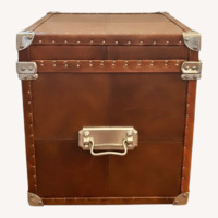 Vintage/Antique Dark Brown Leather Chest