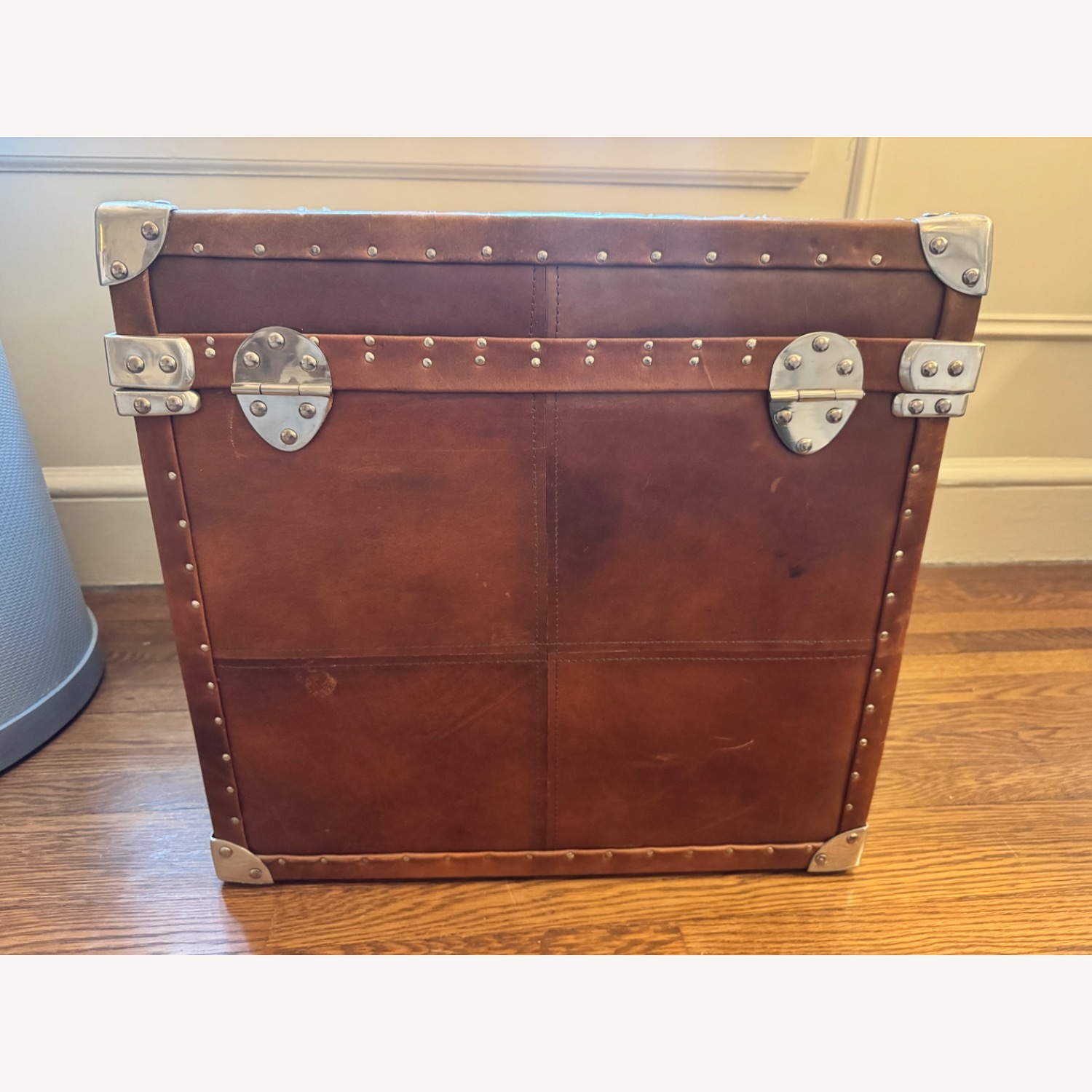 Vintage/Antique Dark Brown Leather Chest - image-5